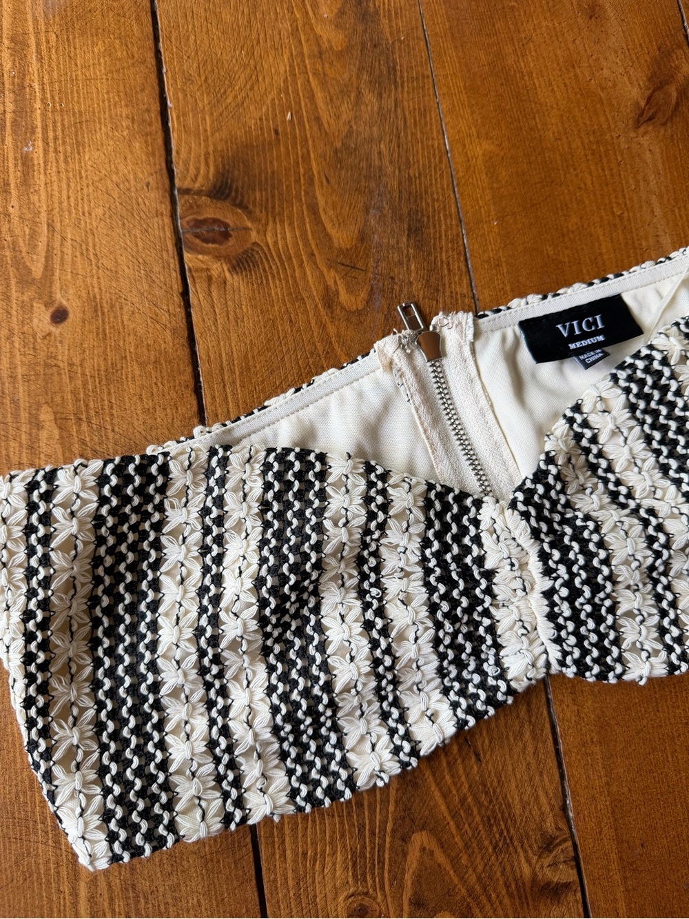 VICI Black & Cream Striped Knit Bandeau & Pants Set - Picture 5 of 5